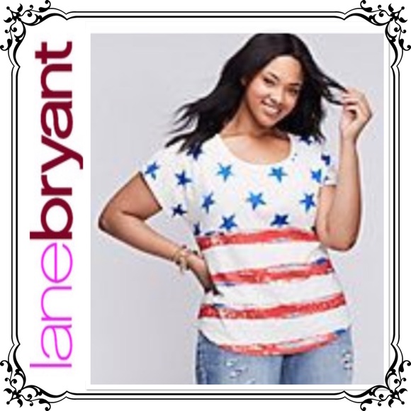 Lane Bryant Tops - LANE BRYANT ⭐️ Stars & Stripes Patriotic T-Shirt Top